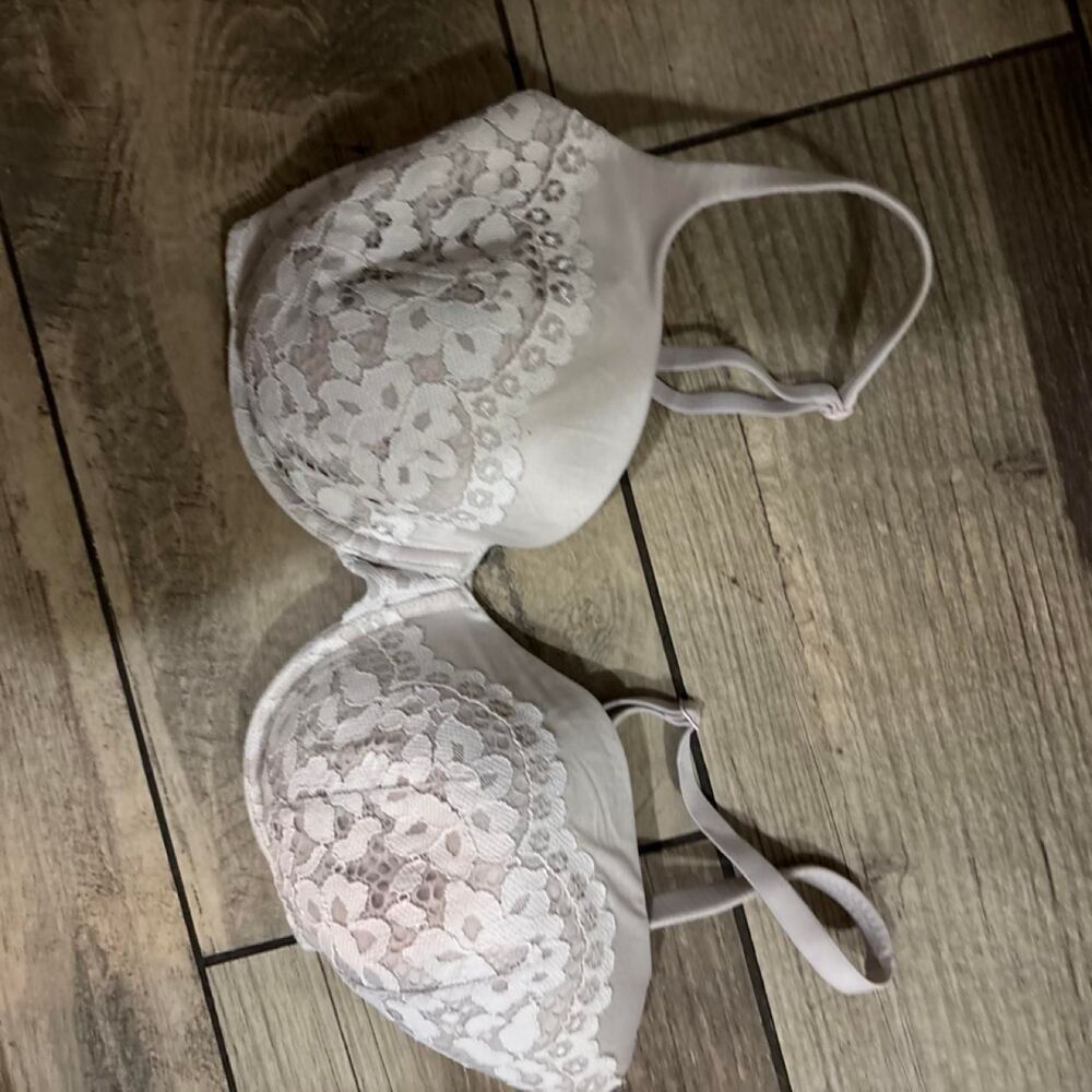 Victoria-s-secret Women's White and Pink Bra